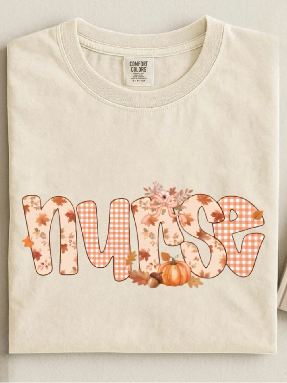 Comfort Colors Autumn Pumpkin Nurse Tee Thanksgiving Medical Worker Gift